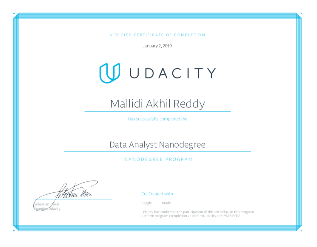 Udacity Certification
